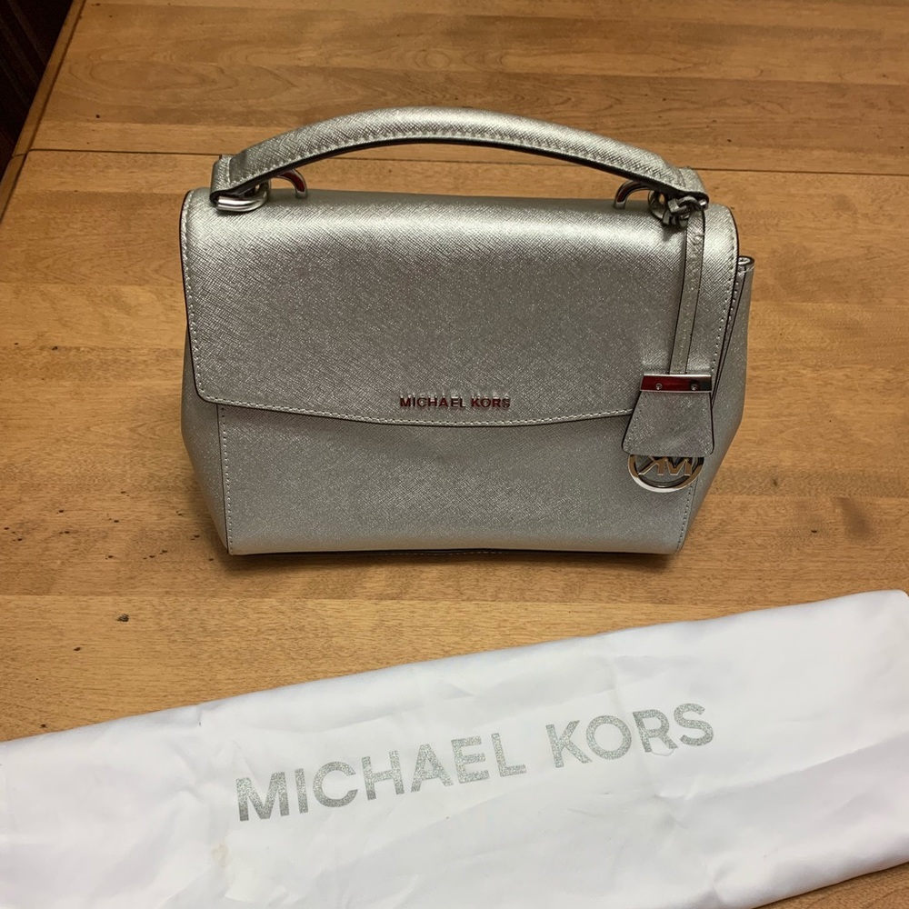 Silver Michael kors bag.